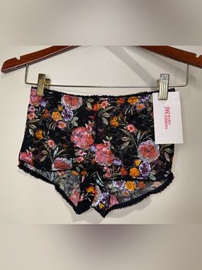 NWT Ruby Ribbon Floral Lace Panties - Black and Multicolor